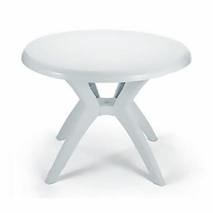 Mesa de Plástico Desmontável Redonda Marfim