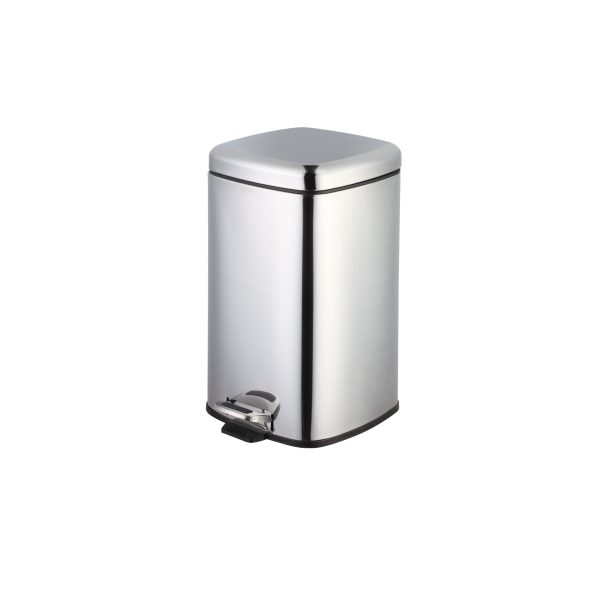 Lixeira Inox Quadrada 12 Litros com Pedal