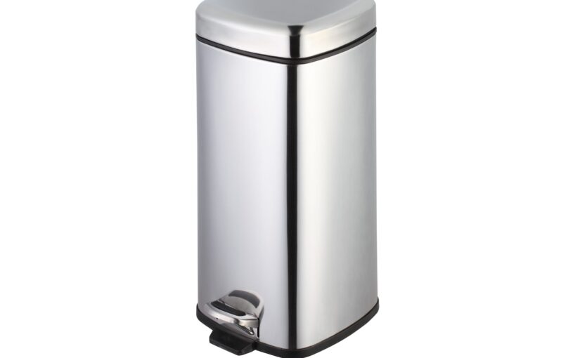 Lixeira Inox Quadrada 30 Litros com Pedal